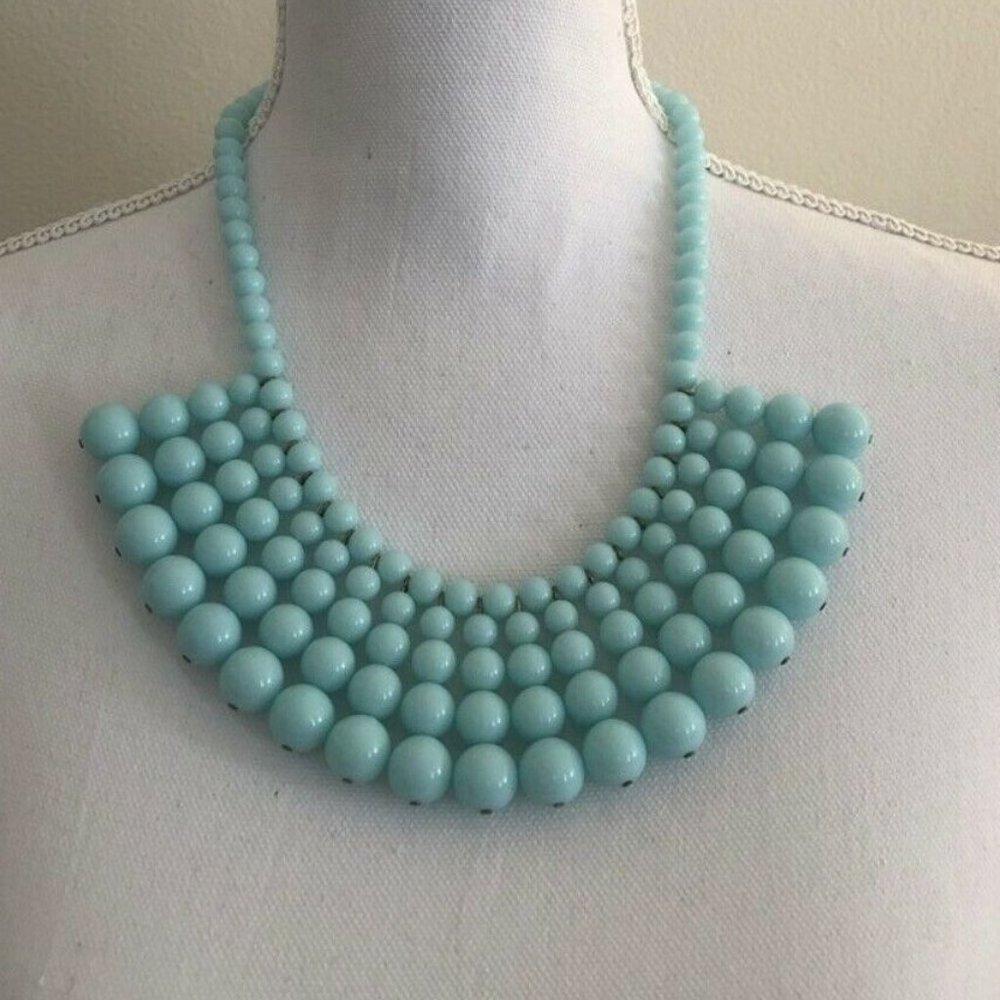 🔥 JCrew Aqua Beaded Summer Necklace